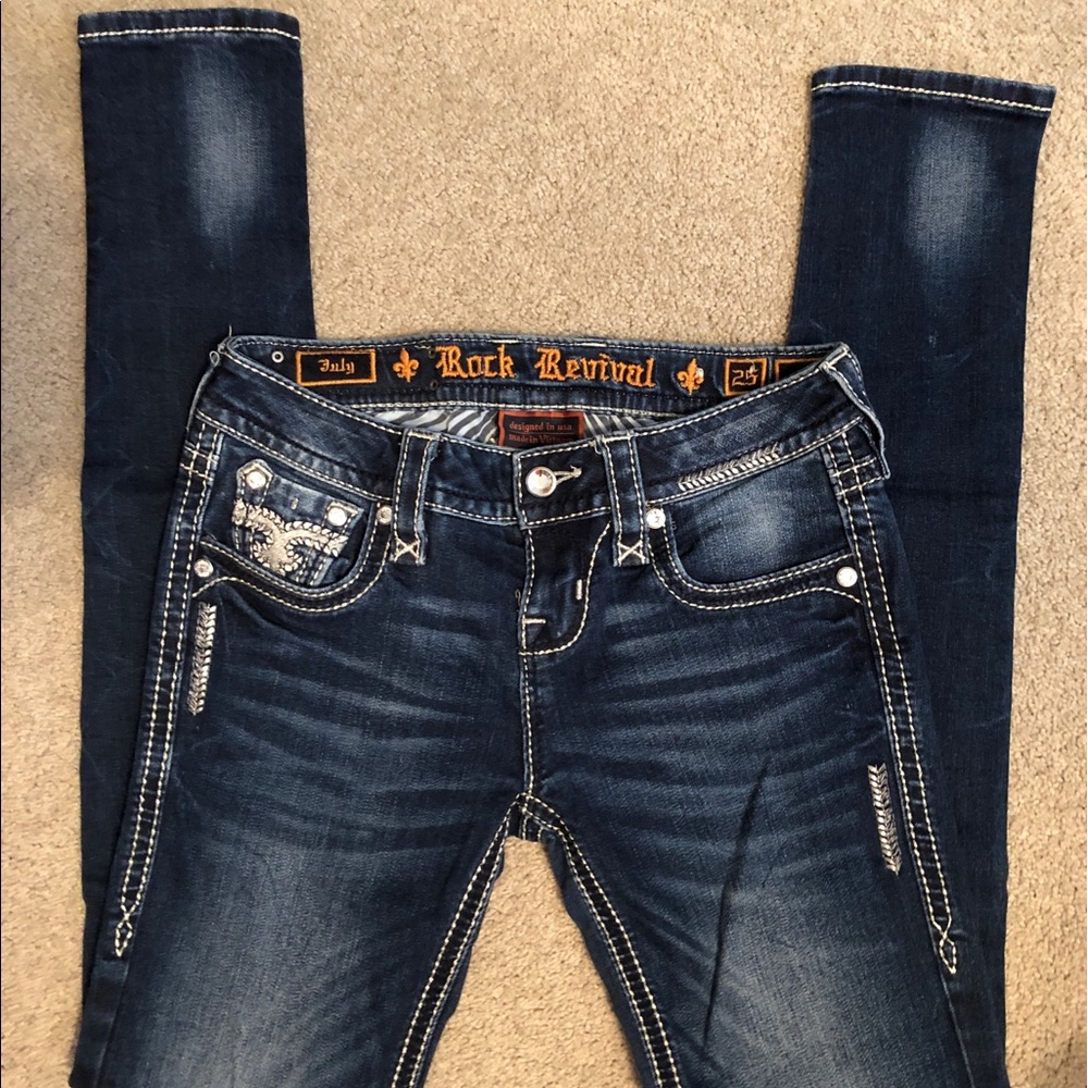 skinny rock revival denim